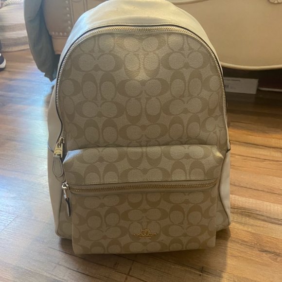 Coach Beige and White Backpack - Picture 8 of 11